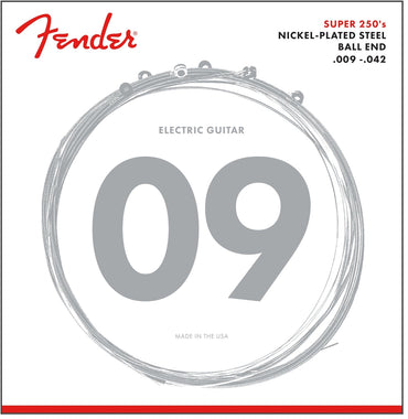 Fender Super 250 High Performance Nickel-Plated Acoustic Electric Steel Guitar String Set with Ball Ends for Musicians 250L
