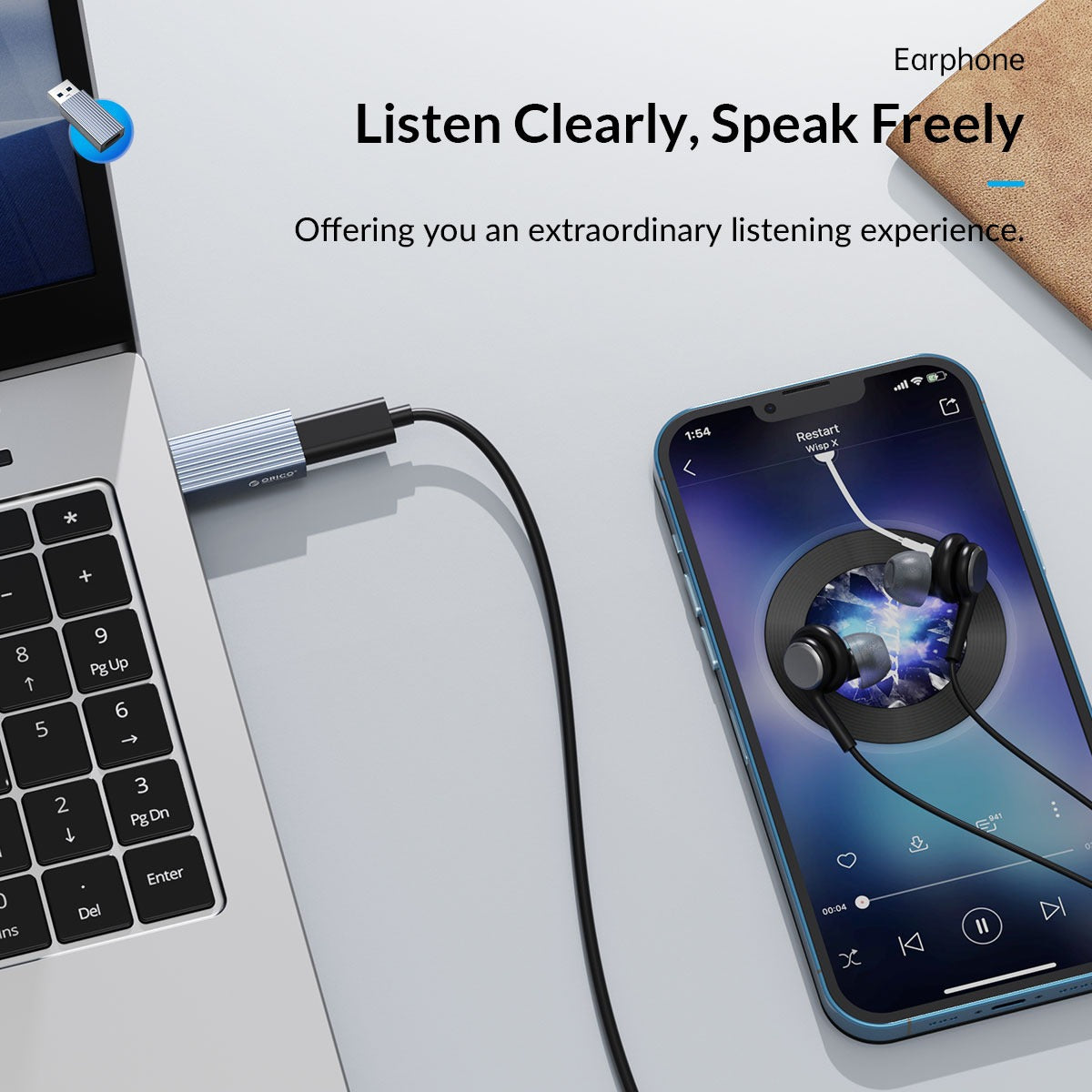 ORICO AH-AC10 USB3.1 to Type-C OTG Adapter Dongle with 10Gbps Fast Data Transfer Rate, 5V 3A Charging Aluminum Alloy