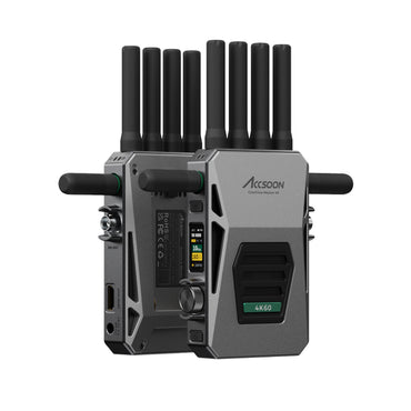 Accsoon CineView Master True 4K60 UHD TX + RX Set Wireless Video Transmission System HDMI / SDI, Tri-Band 2.4/5/6GHz, 25 ms Latency, RTMS 4.0 Protocol, 1.6 Miles Max Range, Max 5 Device Connection for Studio Film/TV Content Creation