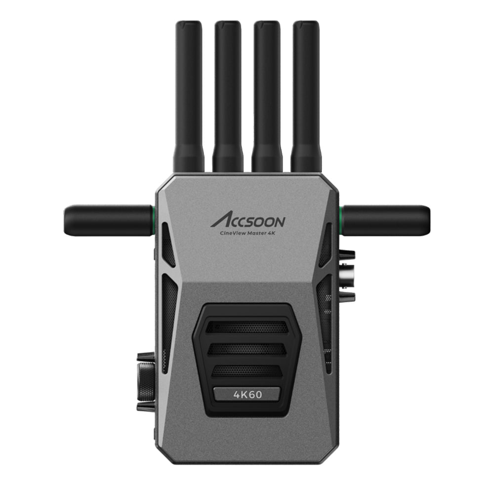 Accsoon CineView Master True 4K60 UHD TX + RX Set Wireless Video Transmission System HDMI / SDI, Tri-Band 2.4/5/6GHz, 25 ms Latency, RTMS 4.0 Protocol, 1.6 Miles Max Range, Max 5 Device Connection for Studio Film/TV Content Creation