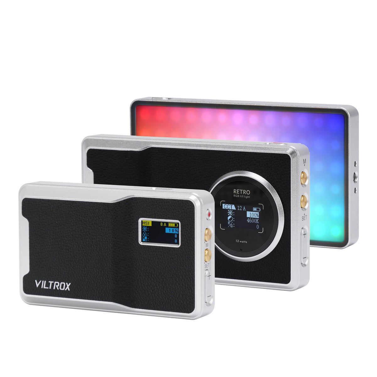 Viltrox RETRO 12X RGB Pocket LED Fill Light 2500-8500K with 26 Lighting Effects, Mobile App Control & Powerbank Mode for Smartphones & Digital Camera Photography