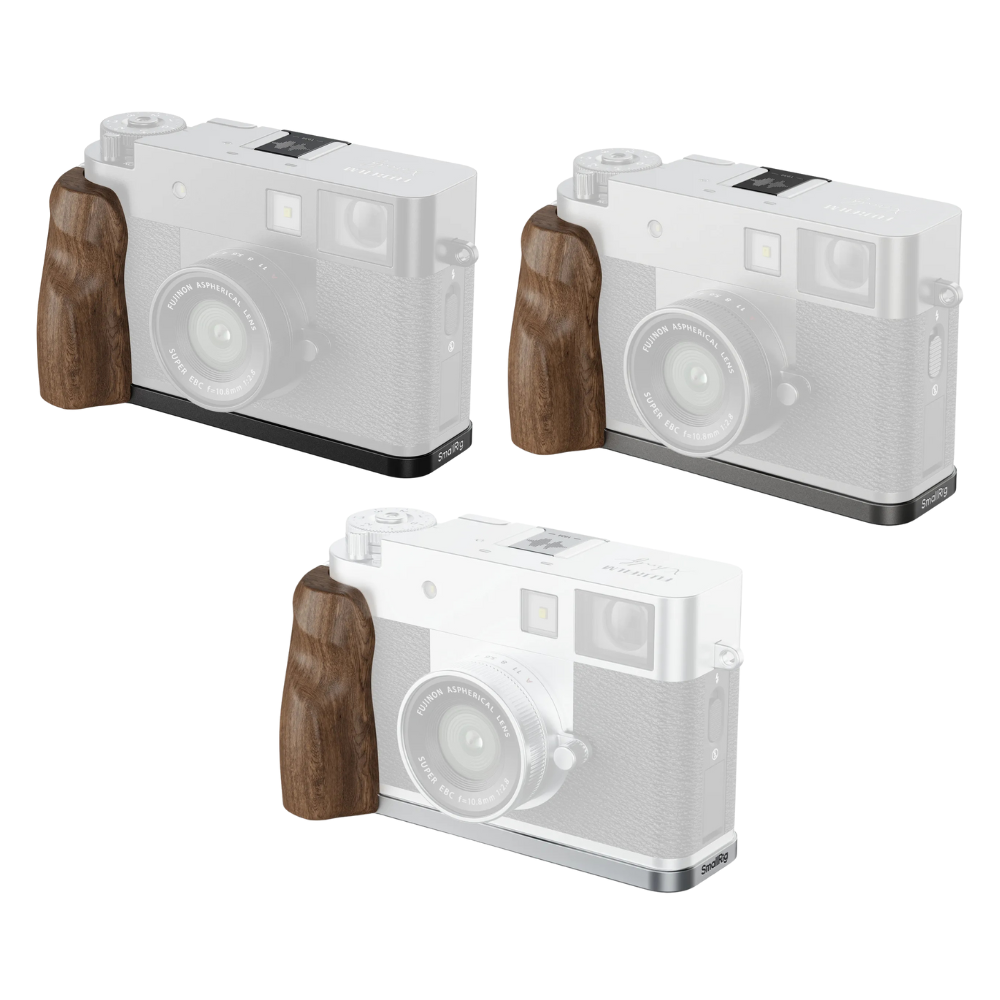 SmallRig L-Shaped Mount Plate for FUJIFILM X half with Wooden Handle Grip, Hot Shoe Cover and 1/4" Screw Mount, Flat Head Wrench for Camera Accessories | 5394 | 5223 | 5224