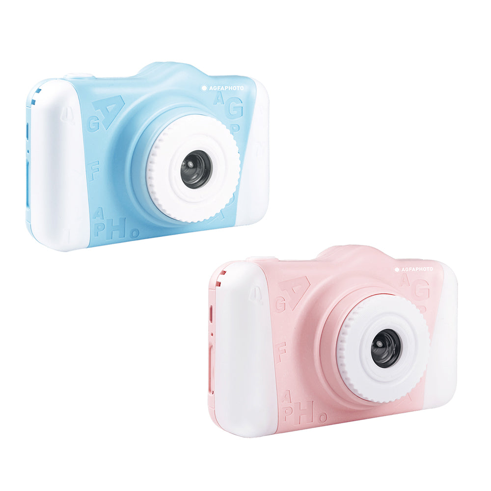 AGFAPHOTO Realikids Cam 2 (ARKC2) 12MP Digital Camera with CMOS Front / Rear Sensor, HD 1080p Video Capture, 3.5" LCD Screen Display, 600mAh Interl Battery and Max 32GB Memory Storage Support for Point and Shoot Photo Video | Blue, Pink