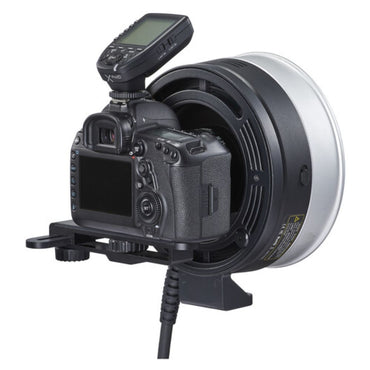 Godox FLB-90 Quick Rotating Bracket Kit for R1200 Ring Flash with Umbrella Bracket and (Optiol) FLB-02 L-Shape Foldable Holder for Camera - Photography and Studio Lighting Equipment