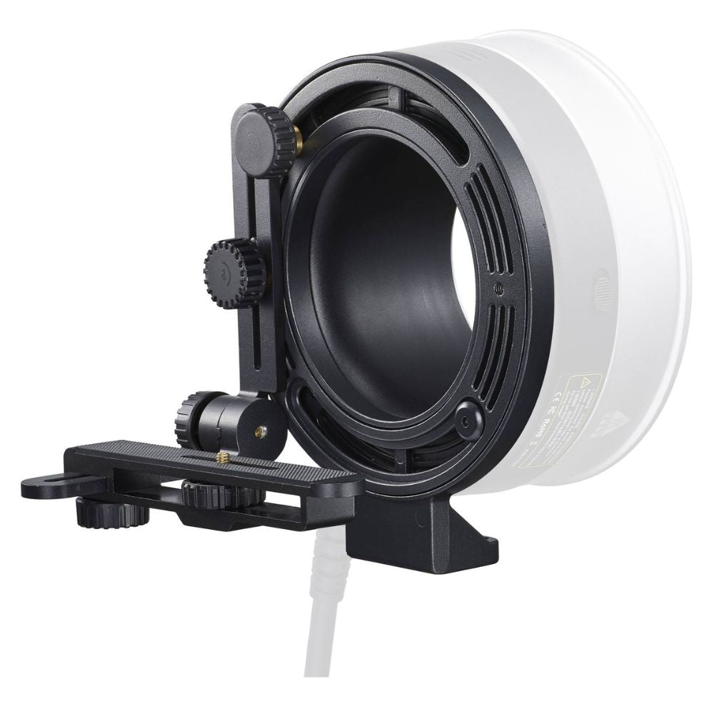 Godox FLB-90 Quick Rotating Bracket Kit for R1200 Ring Flash with Umbrella Bracket and (Optiol) FLB-02 L-Shape Foldable Holder for Camera - Photography and Studio Lighting Equipment