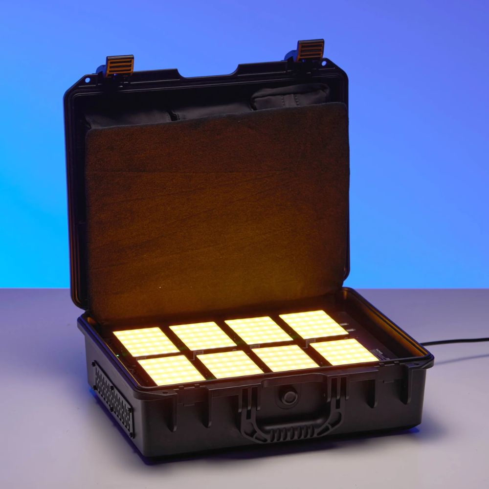 Godox C5R KNOWLED 8-Light RGBWW LED Magnetic Creative Panel Light and Charging Case 2500K-8500K CRI 96 / TLCI 97 with Collapsible Diffusers, Bluetooth Control via Godox Light App, and Built-In 3000mAh Battery for Studio Lighting