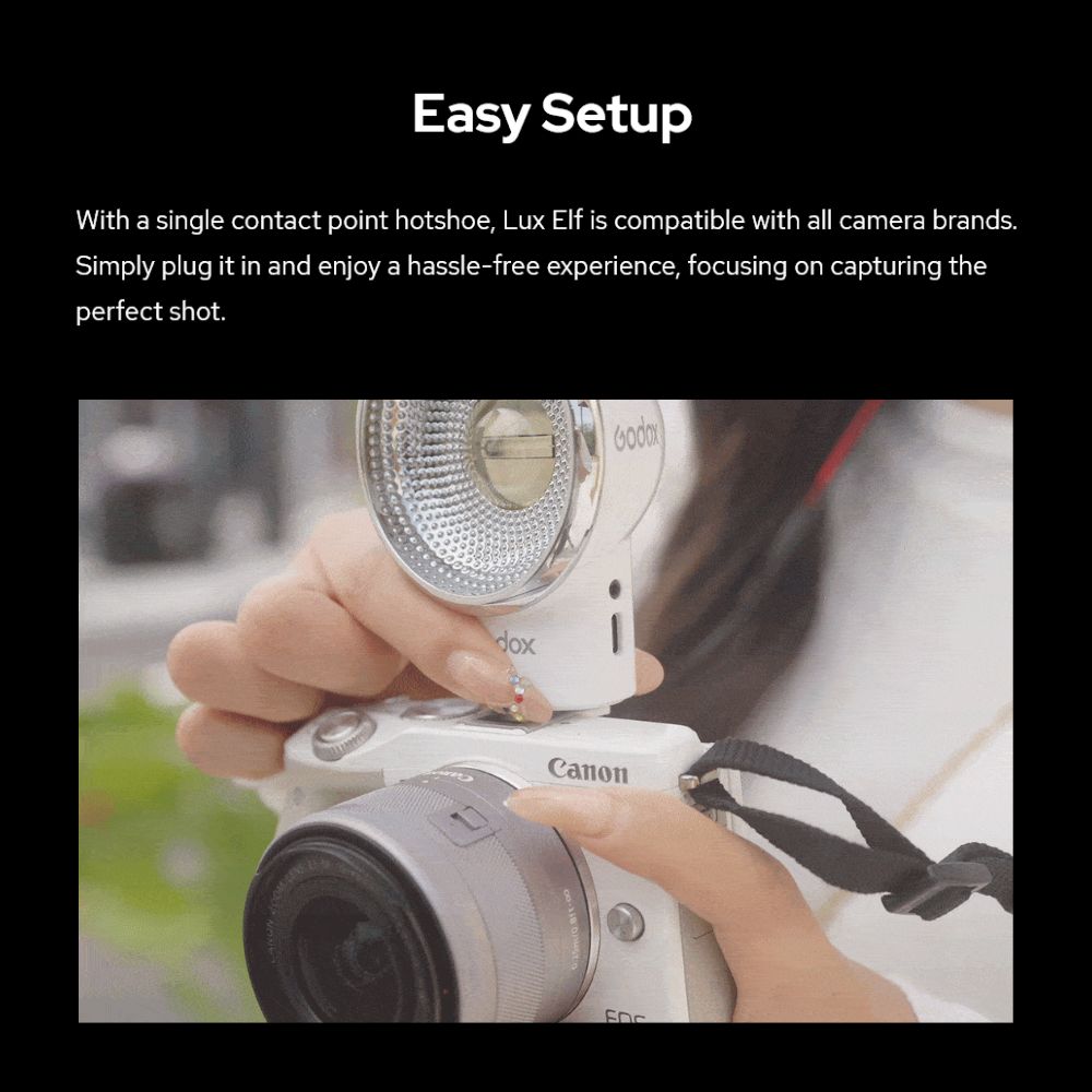 Godox Lux Elf Retro Vintage-Style Camera Flash with GN 19.7', Output Power Selection Dial, and Up to 400 Flashes on Full Charge for Photography