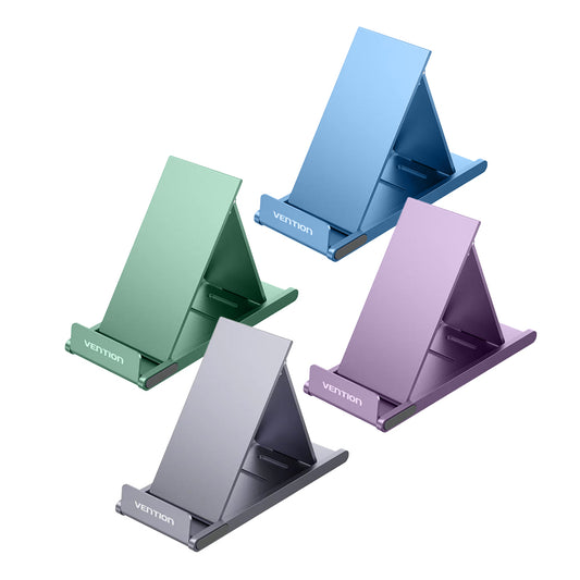 Vention Adjustable Aluminum Alloy Desktop Stand Holder with 3 Angle Level Settings for 4.7 to 12.9" Mobile Phones and Tablets (Grey, Green, Blue, Purple) | KCX