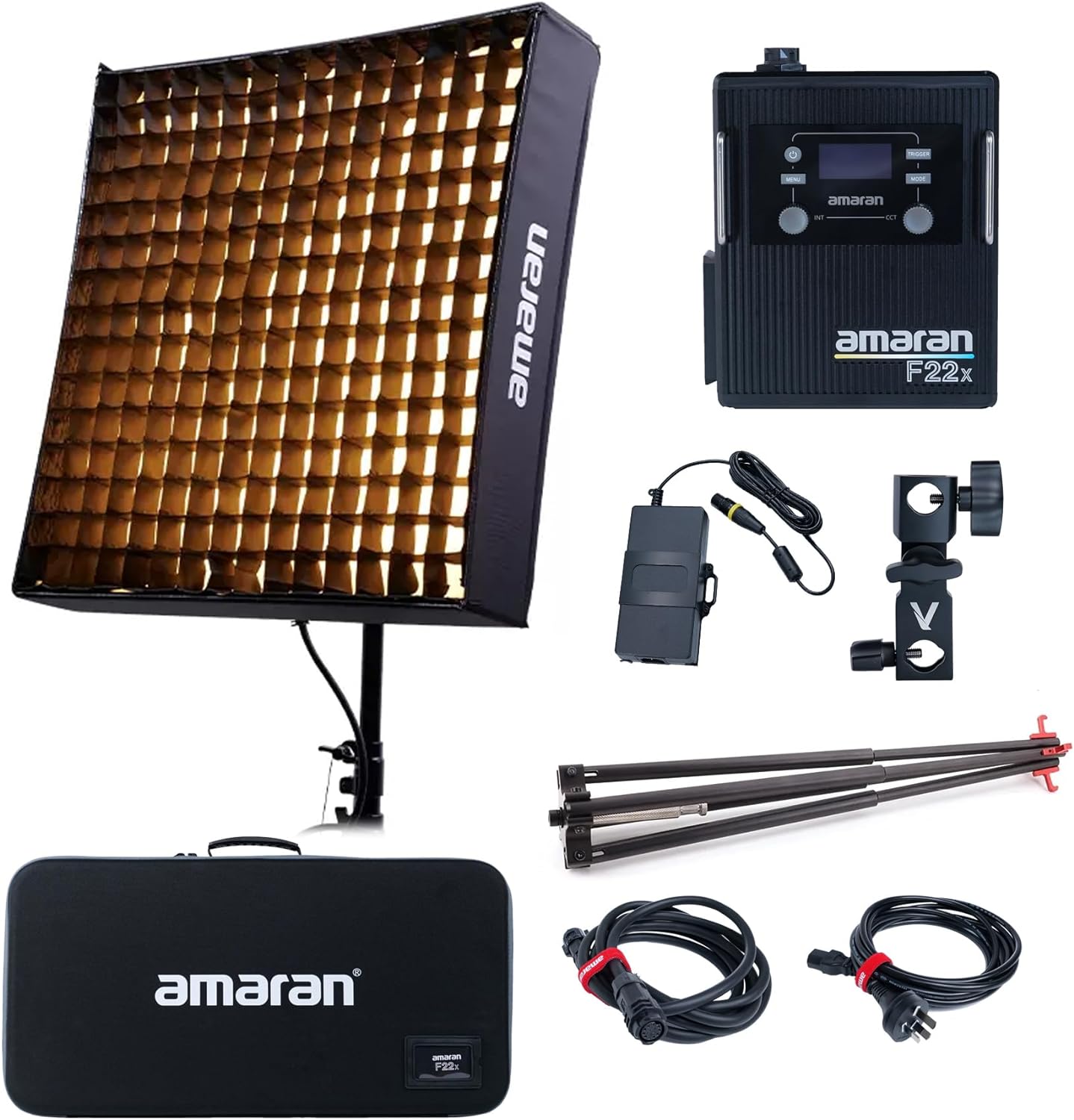 Aputure Amaran F22c RGB / F22x Bi-Color 60x60cm Square Flexible LED Light Mat with Softbox Frame and Control Box with V-Mount Battery Plate for Photography Video Vlogging Live Streaming and Film Production Studio Lighting Equipment