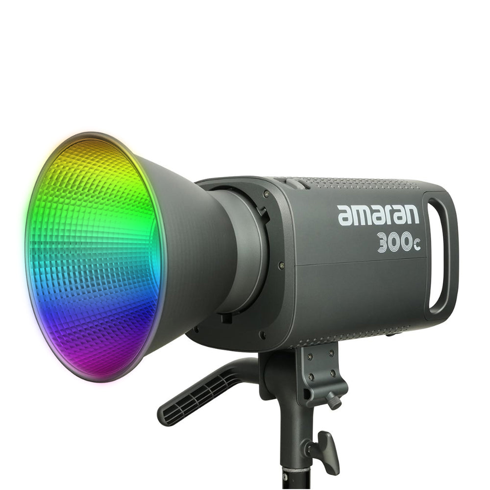Aputure Amaran 300c / 150c RGB LED Monolight with Fully Tunable CCT 2500-7500K, 9 Preset Special Effects, Bowens S Mount Hyper Reflector Accessory and Bluetooth Wireless Control for Photography and Live Streaming - Gray | Deep Gray | White