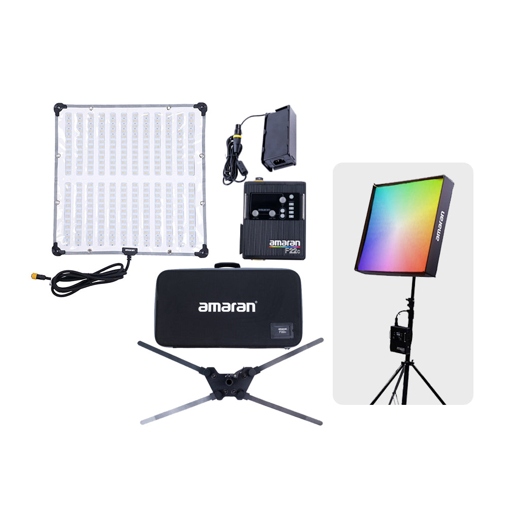 Aputure Amaran F22c RGB / F22x Bi-Color 60x60cm Square Flexible LED Light Mat with Softbox Frame and Control Box with V-Mount Battery Plate for Photography Video Vlogging Live Streaming and Film Production Studio Lighting Equipment