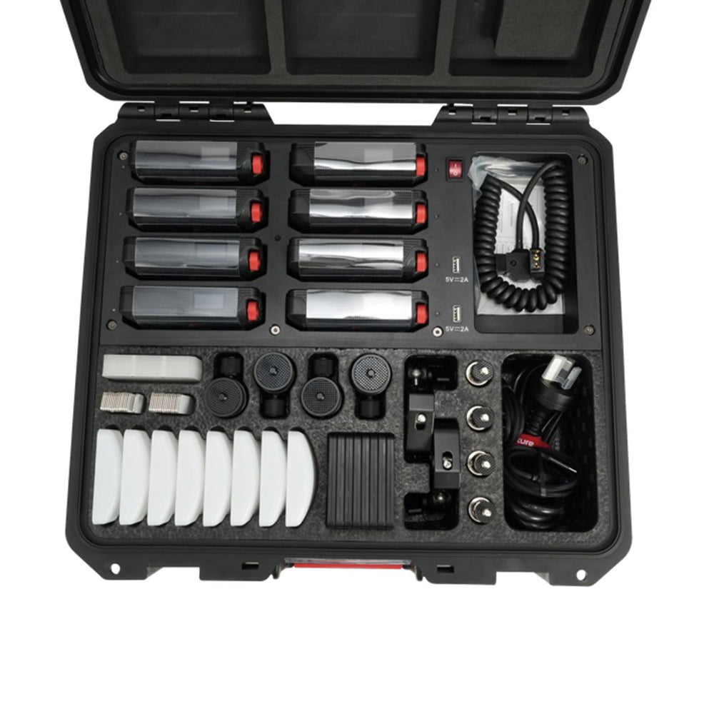 Aputure MC Pro Kit (8-Pack) RGB Professional Mini LED Panel Lights and 8 Slots Charging Case for Photography Video Vlogging Live Streaming Broadcast and Film Production Studio Lighting Equipment