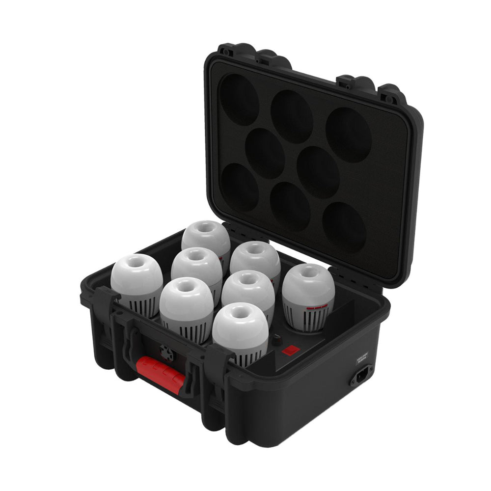 Aputure Accent B7C (8-Pack) RGB LED Smart Light Bulb and 8 Slot Charging Case with Bluetooth Wireless Control and Built-in Rechargeable Battery for Photography Video Vlogging Live Streaming and Film Production Studio Lighting Equipment
