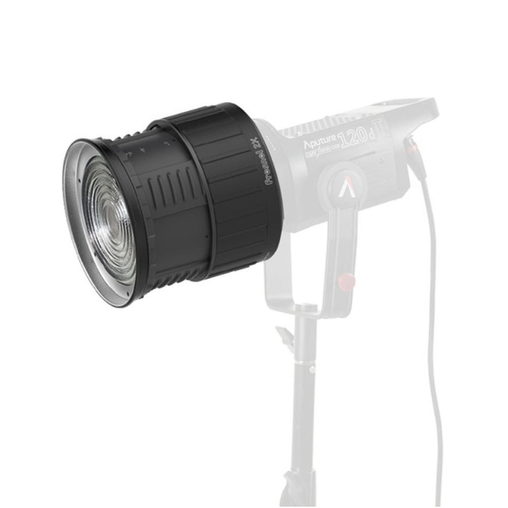 Aputure Fresnel 2X Attachment Accessory for LS C120d, LS C120dII and LS C300d LED Lights with Dual Optical Lens and Cooling Vents for Photography Video Vlogging Live Streaming Broadcast and Film Production Studio Lighting Equipment