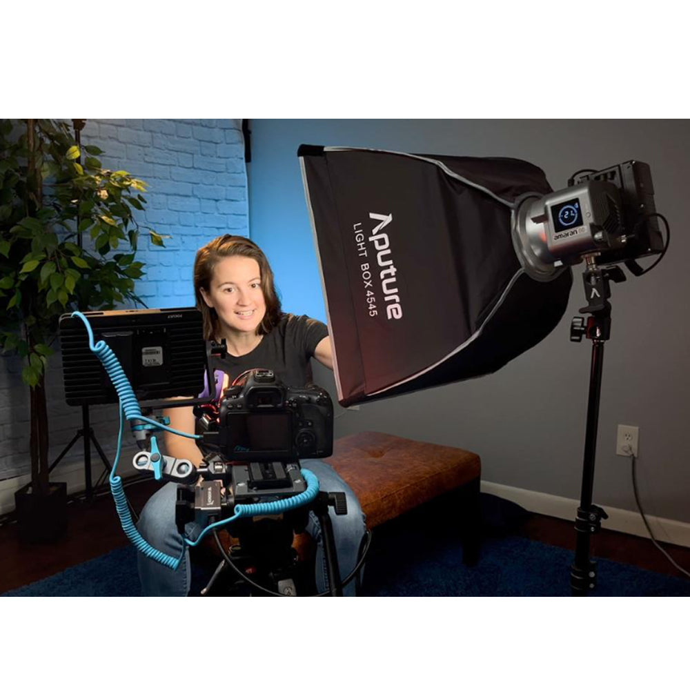 Aputure Light Box 45x45 Softbox for Amaran LS 300d / 300x and COB 60 Series LED Monolights with Bowens Mount Speed Ring Adapter and Grid for Photography Video Vlogging Live Streaming Broadcast and Film Production Studio Lighting