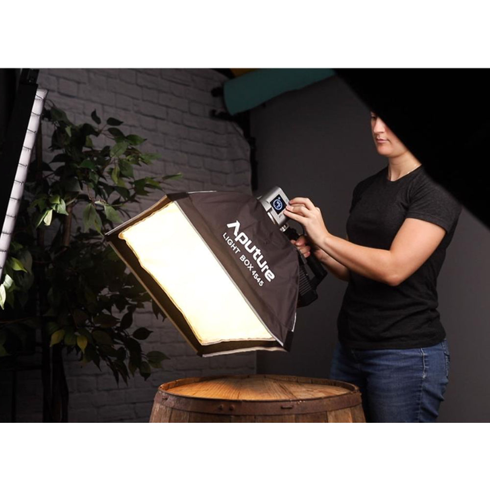 Aputure Light Box 45x45 Softbox for Amaran LS 300d / 300x and COB 60 Series LED Monolights with Bowens Mount Speed Ring Adapter and Grid for Photography Video Vlogging Live Streaming Broadcast and Film Production Studio Lighting