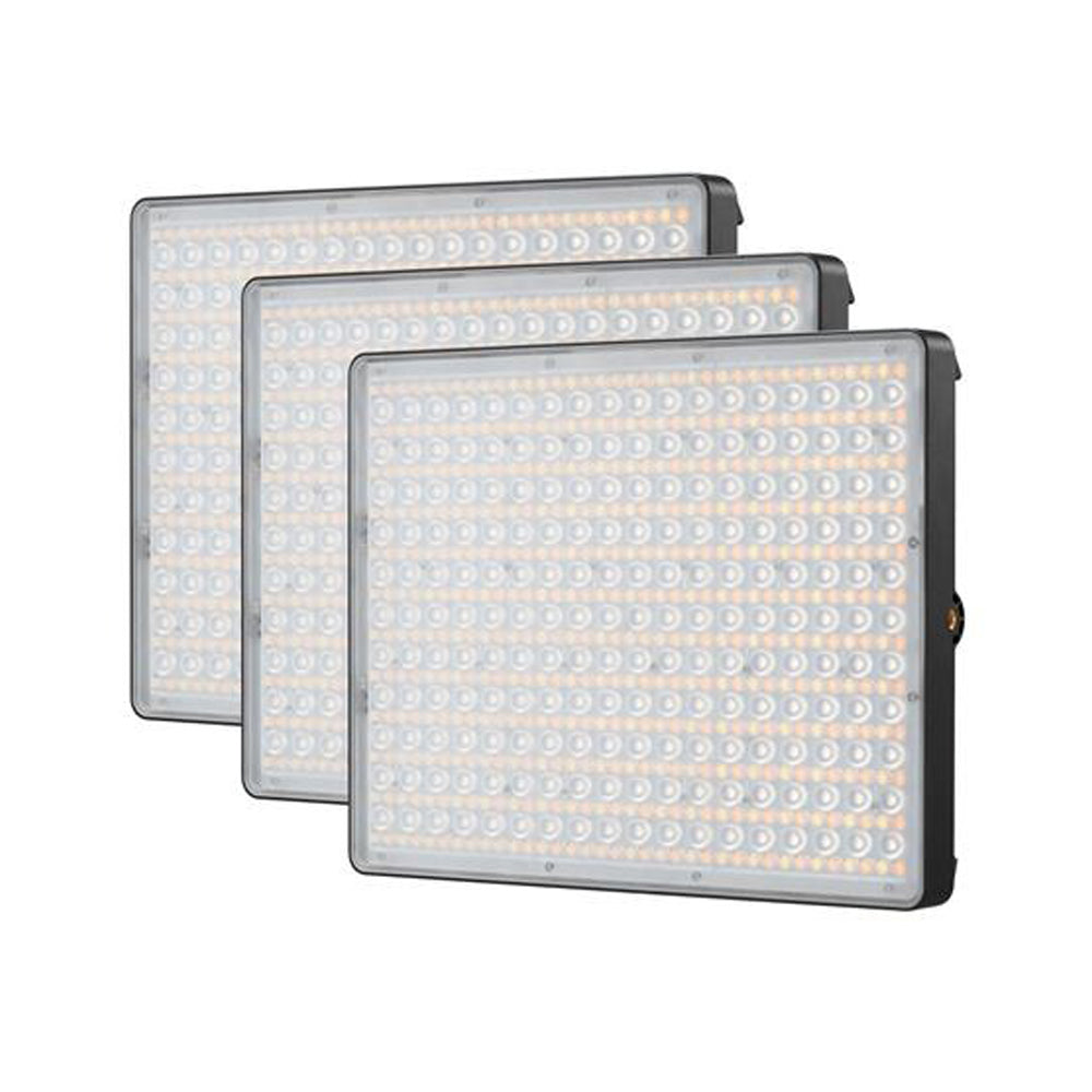Aputure Amaran P60x 3-Pack Bi-Color Lensed LED Light Panel with Rectangular Softbox and Grid for Photography Video Vlogging Live Streaming Broadcast and Film Production Studio Lighting Equipment | APA0138A11