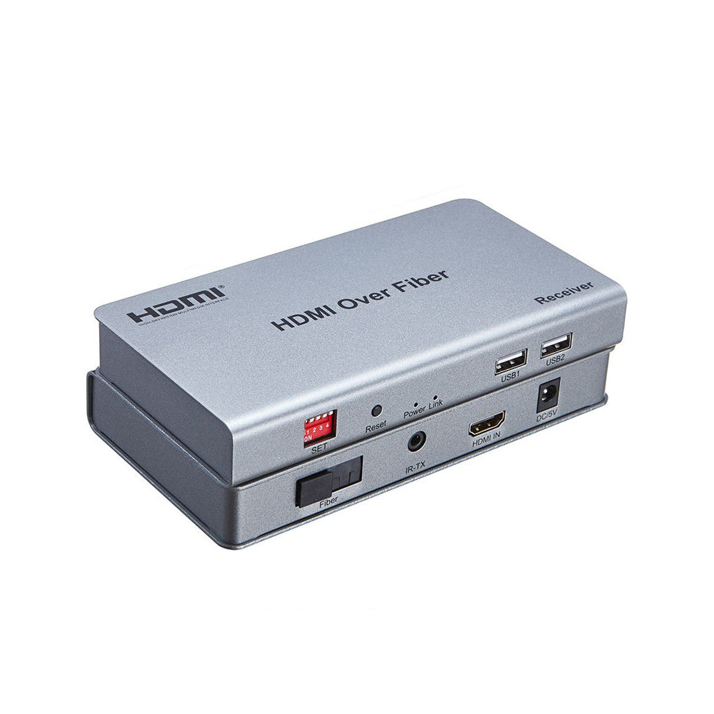 ArgoX HDES10 1080p Full HD HDMI Over Fiber Extender Transmitter Receiver with 20km KVM Video Converter, IR Remote Control, and Supports HDMI1.3/HDCP1.2