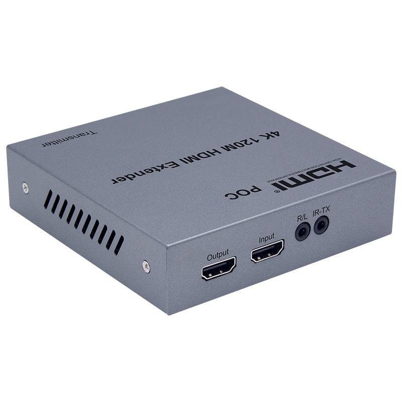ArgoX 4K HDMI POC Extender Transmitter Receiver with 120m Range, Support Local Loop Out, IR Control, HDMI1.4/HDCP1.4, CAT5e/6, RJ45 Ethernet Network Cable, TX and RX Support 3.5mm Audio Output | HDES120-POC