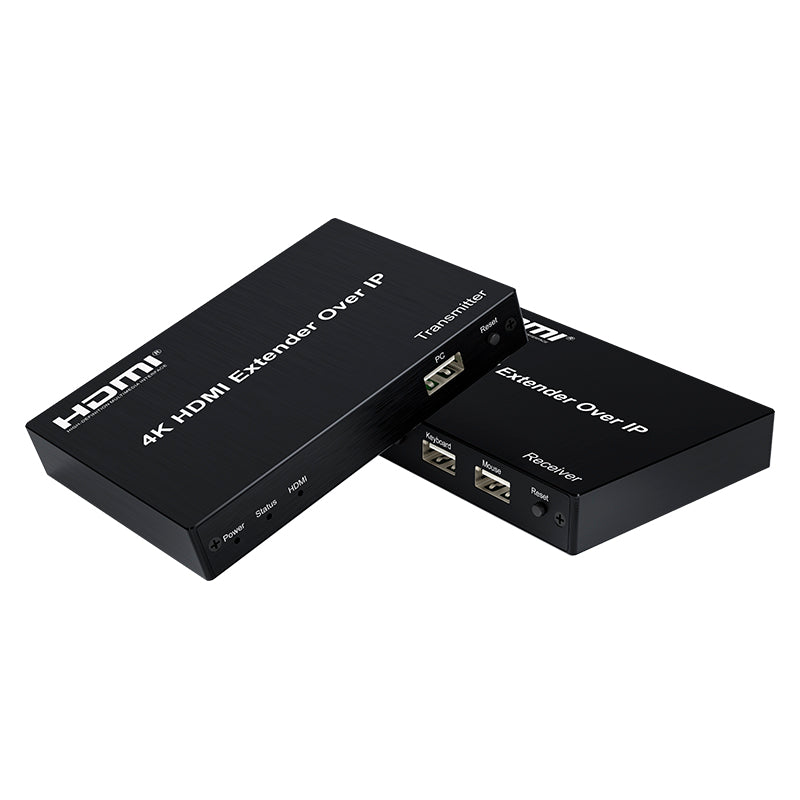 ArgoX 4K Ultra HD HDMI KVM IP Extender Video Transmitter Receiver with 150 Range, Cascade Connection, USB Mouse/Keyboard, CAT5e/6, Ethernet LAN Network Port, and Uni-directional IR Extension | HDES150-KVM