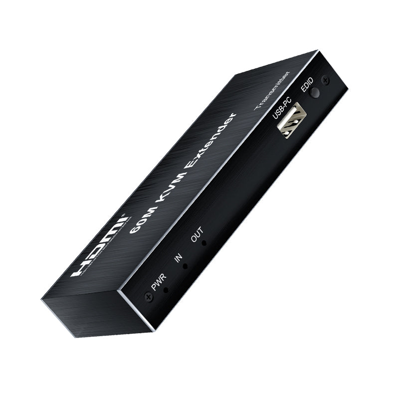 ArgoX HDES24 1080p HDMI KVM Extender Audio Video Transmitter Receiver with Loop, 60m Range, IR Control, Supports USB Mouse/Keyboard, UTP CAT5e/6 Network Cable, 3.5mm Audio Output