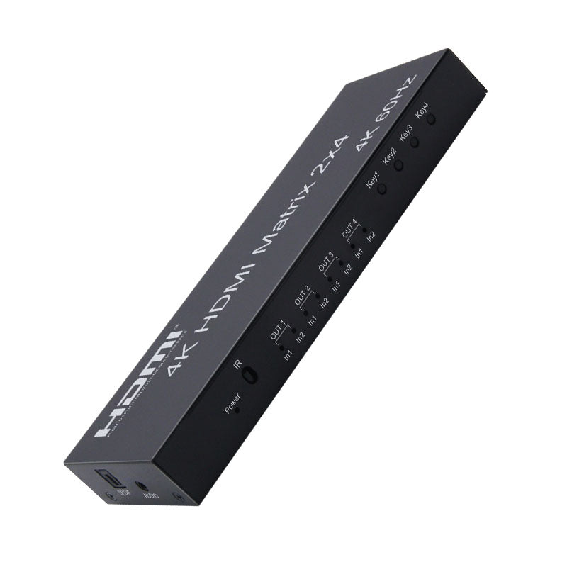ArgoX 2x4 /4x2 HDMI Matrix Video Switch Splitter with 4K 60Hz, IR, Supports 3D, 3.5mm Jack, Audio LPCM/Dolby/DTS 5.1 Channel | HDMX2X4-V2.0 HDMX4X2-V2.0