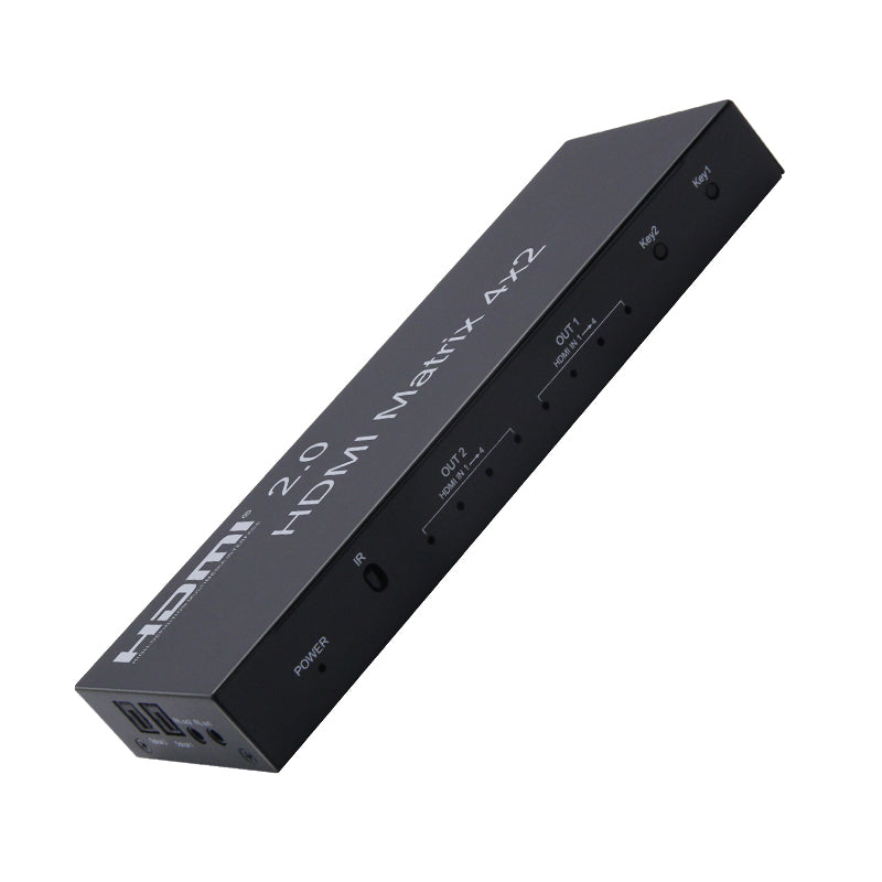 ArgoX 4x2 HDMI Matrix Video Switch Splitter with 4K 60Hz Ultra HD, IR, Supports 3D, 3.5mm Jack, Audio LPCM/Dolby/DTS 5.1 Channel | HDMX4X2-V2.0