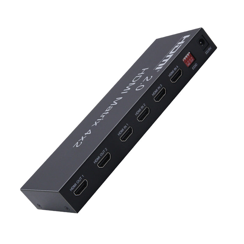 ArgoX 4x2 HDMI Matrix Video Switch Splitter with 4K 60Hz Ultra HD, IR, Supports 3D, 3.5mm Jack, Audio LPCM/Dolby/DTS 5.1 Channel | HDMX4X2-V2.0