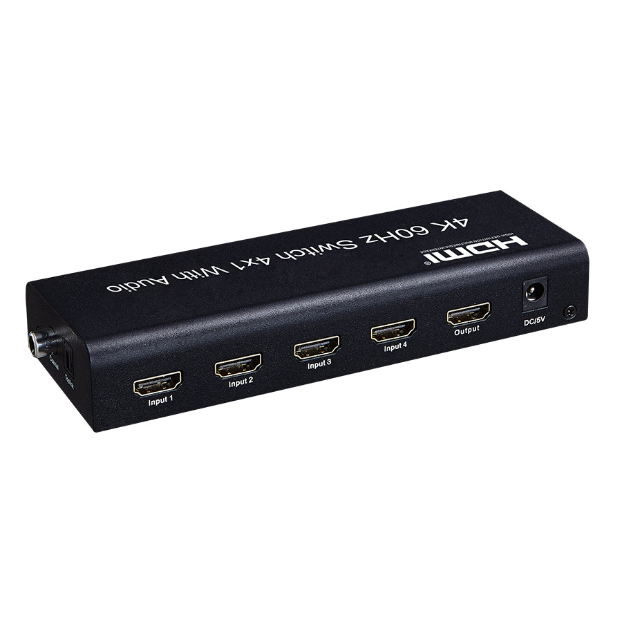 ArgoX HDSW4-N2.0 4K 60Hz Ultra HD HDMI Video Switcher 4x1 with Audio, IR Remote Control, Supports 3D, 3Gbps Data Rate and TMDS Clock, 24/30/36bit Deep Color, and High Definition DVD Players, Projectors, A/V Receivers, Set Top Boxes