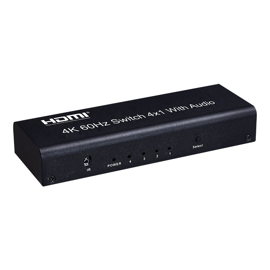 ArgoX HDSW4-N2.0 4K 60Hz Ultra HD HDMI Video Switcher 4x1 with Audio, IR Remote Control, Supports 3D, 3Gbps Data Rate and TMDS Clock, 24/30/36bit Deep Color, and High Definition DVD Players, Projectors, A/V Receivers, Set Top Boxes