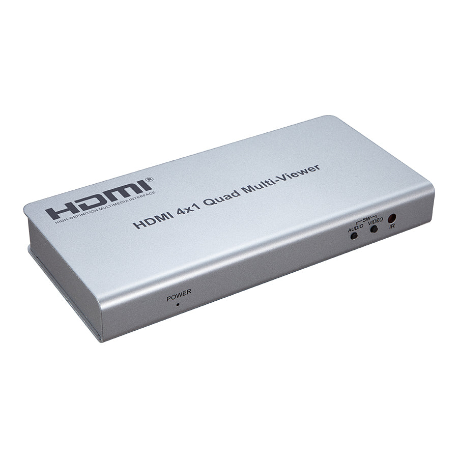 ArgoX HDMI 4x1 Quad Video Multi-Viewer with 1080p 60Hz Full HD, IR Control, 4 Channels Seamless Switcher, Supports HDMI1.3a, HDCP1.2, DVI1.0, and AWG26 Cable for Camera, PC, PS4/5, Gaming, TV | HDSW4-Q