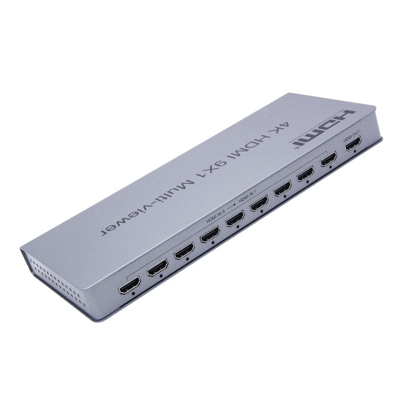 ArgoX HDSW9-Q 4K Ultra HD HDMI 9x1 Quad Video Multi-Viewer Seamless Switcher Supports IR Control, HDMI 1.4, HDCP 1.4, DVI 1.0, Ethernet Interface, More Clearer Subtitles, and Support Audio Video Superposition