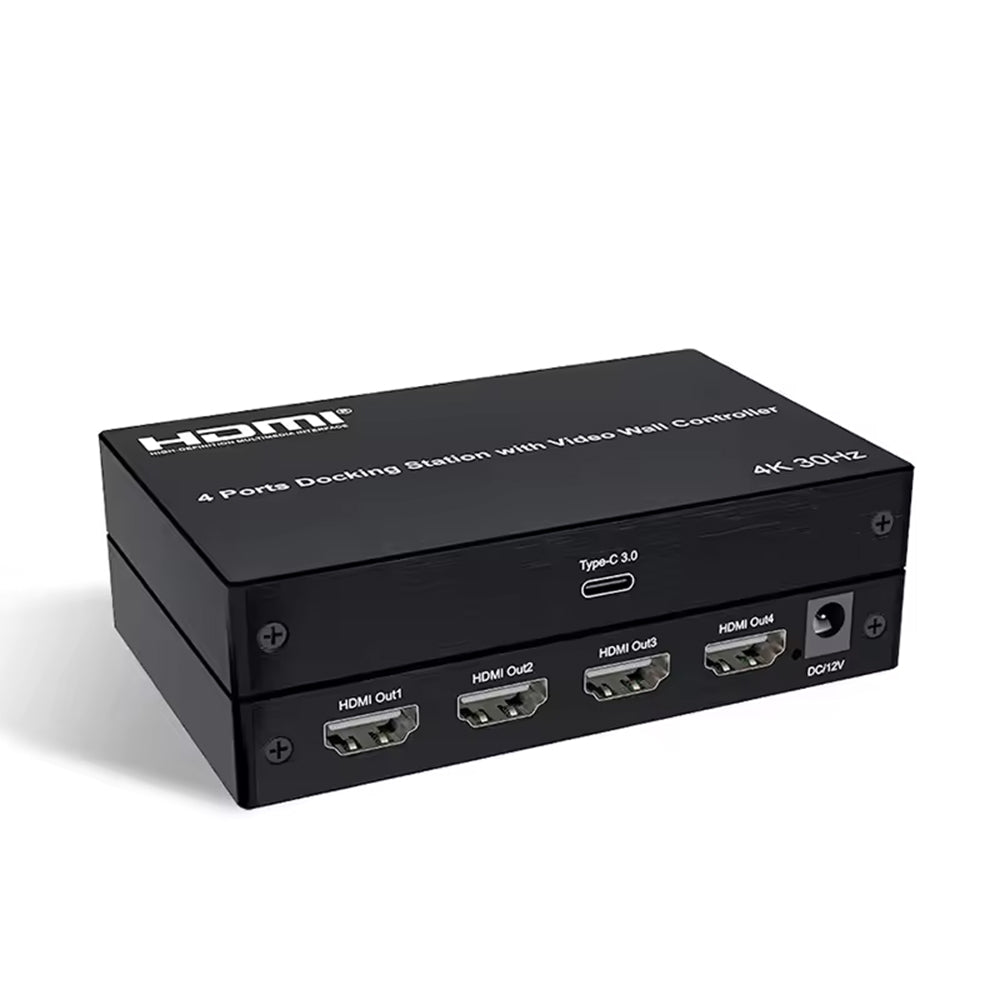 ArgoX 4K 30Hz Ultra HD 4-Port HDMI Video Switcher with Wall Controller, Point to Point Slice Mode & Dock Mode Supports Input Output Resolution, Multiple Display for PC, PS5/PS4, Xbox, DVD, TV, Monitor and Projector | HDUSB02