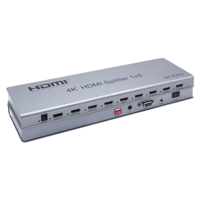 ArgoX HDMI 2.0 Video Splitter 1x2 / 1x4 / 1x8 HDCP 2.2 with 4K 60Hz Ultra HD, HDR 3D Video Format, Built-in IR Function, Support Serial Port Online Upgrade, EDID, and Output Downscaling | SFX911-2 SFX911-4 SFX911-8