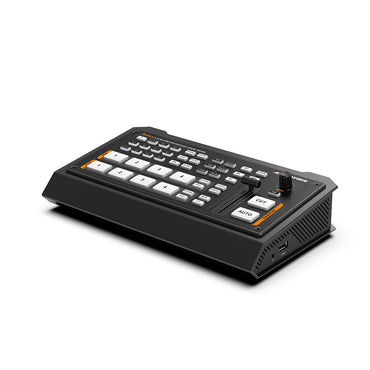 AVMATRIX Shark S4 4-Channel SDI HDMI Video Switcher with Integrated Audio Mixer for Live Streaming via Type C and Ethernet LAN Port, Dual Microphone Inputs, and Recording via USB and SD Card Slot