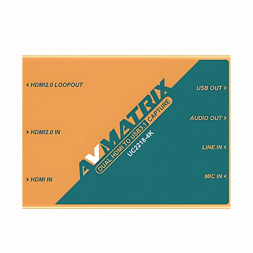 AVMATRIX Dual HDMI to USB-C 3.1 Video Capture Device for Streaming, Gaming, Broadcasting with 4K60 HDMI Input, PIP/POP, MIC, Line Audio Support Compatible for Windows, macOS & Linux | UC2218-4K