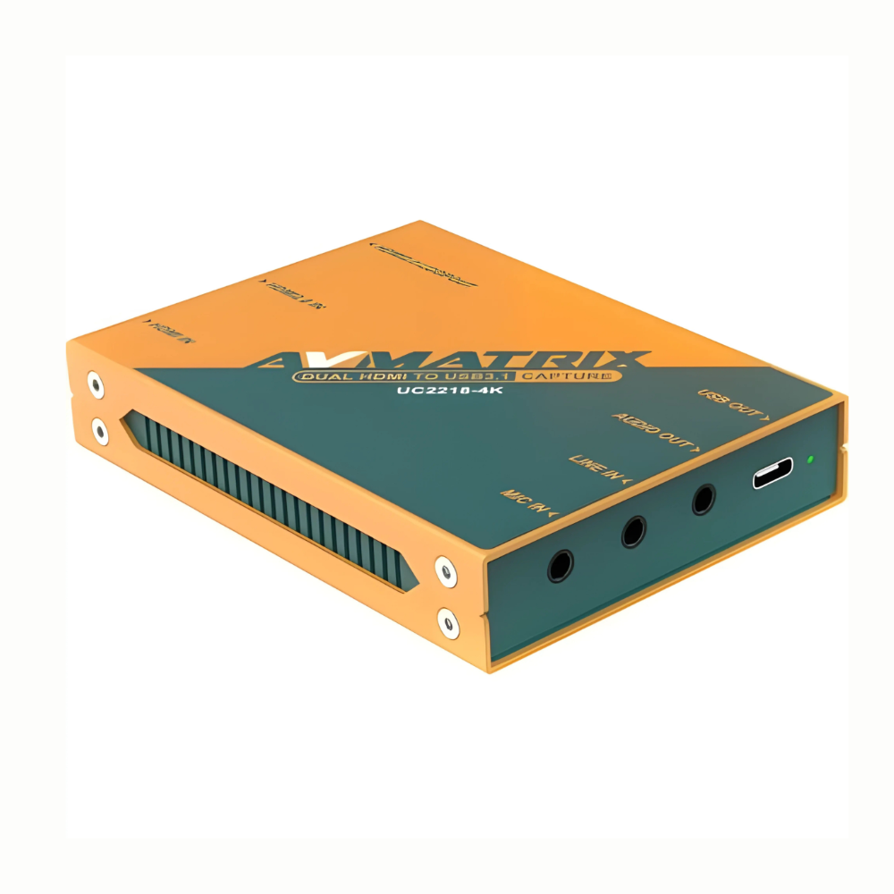 AVMATRIX Dual HDMI to USB-C 3.1 Video Capture Device for Streaming, Gaming, Broadcasting with 4K60 HDMI Input, PIP/POP, MIC, Line Audio Support Compatible for Windows, macOS & Linux | UC2218-4K
