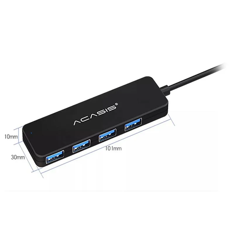 ACASIS 4-in-1 USB 3.0 Mini External Hub Splitter Docking Station 4-Ports 5Gbps High Speed with 0.6m Cable for Laptop and Desktop | AB3-L46