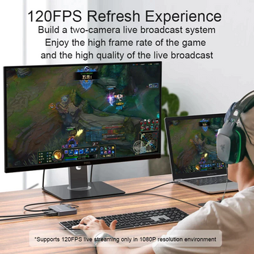 ACASIS VS-007PRO HDMI to USB Type C 4K 60Hz HDR Audio Video Capture Card with Dual Channel Mic and LINE IN Audio Out, HDMI and 3.5mm AUX Loop Out Pass Through for Live Broadcasting, Recording, and Gaming