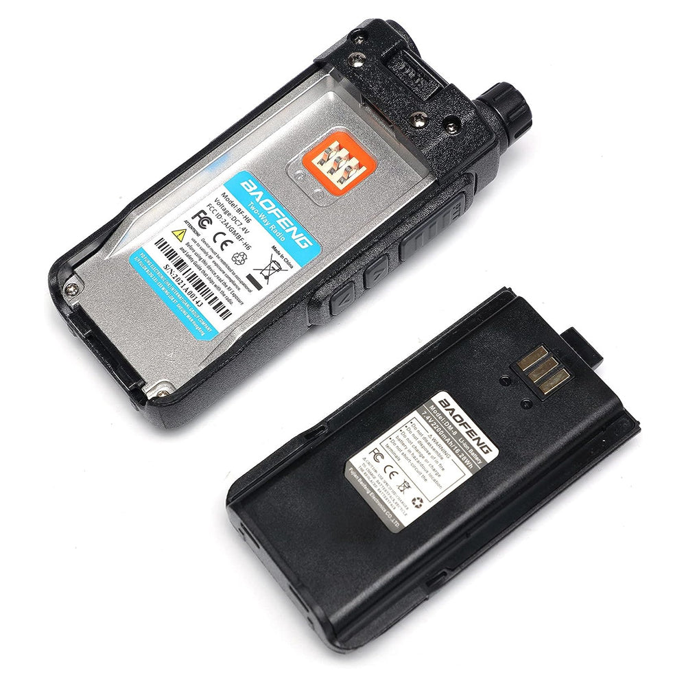 BaoFeng BF-H6 (Set of 5/6/7/8/9/10) Walkie-Talkie Dual-Band VHF/UHF Transceiver 10W PC Programmable Two-Way Radio with 128 Store Channels, 136-174/400-470MHz Frequency Range, 5km Max. Talking Range, 2200mAh Battery Capacity