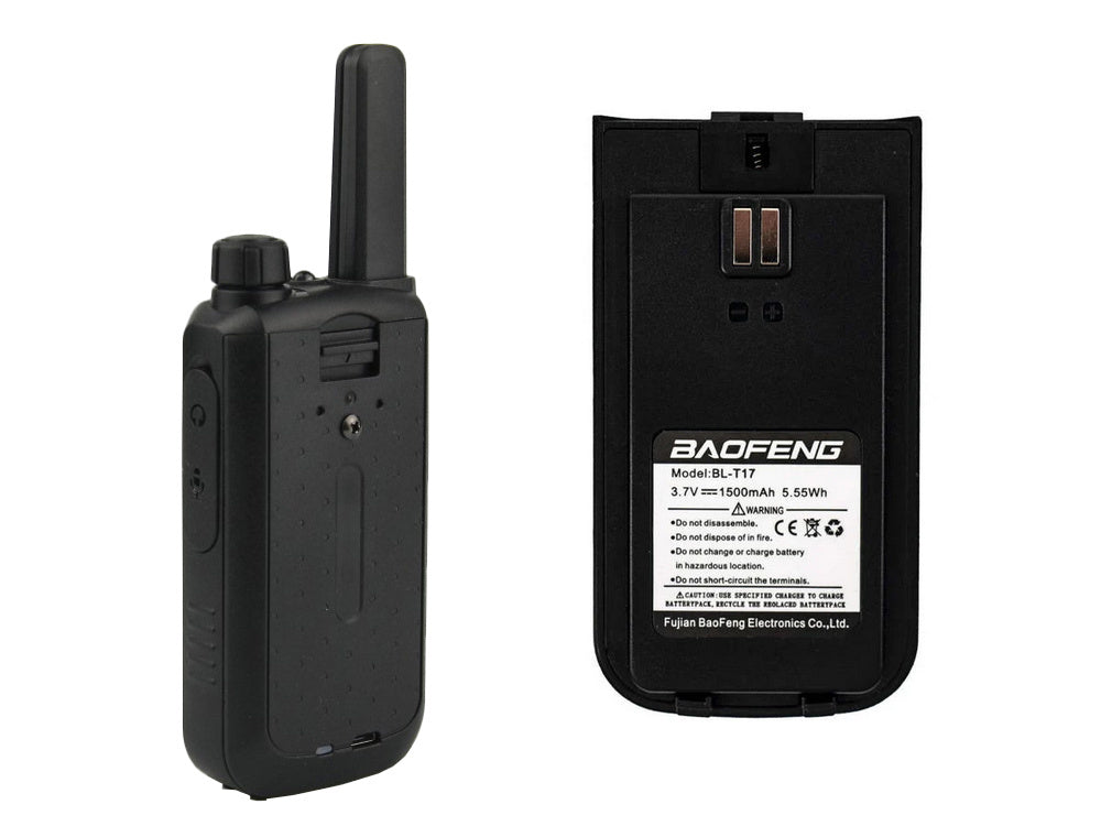 BaoFeng BF-T17 (Single & Set of 2/3/4) Walkie-Talkie UHF Transceiver 5W PC Programmable Two-Way Radio with 16 Memory Channels, 400-470MHz Frequency Range, 5km Max. Talking Range, Clear Voice Output, 1500mAh Battery Capacity