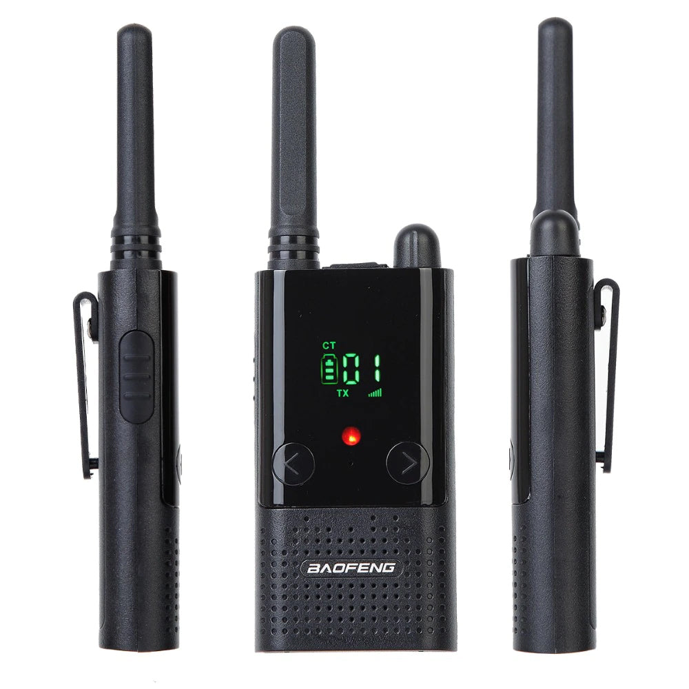 BaoFeng BF-T9 (Set of 2) Walkie-Talkie UHF Transceiver 5W PC Programmable Two-Way Radio with 99 Memory Channels, 400-470MHz Frequency Range, 5km Max. Talking Range, Clear Voice Output, 1500mAh Battery Capacity