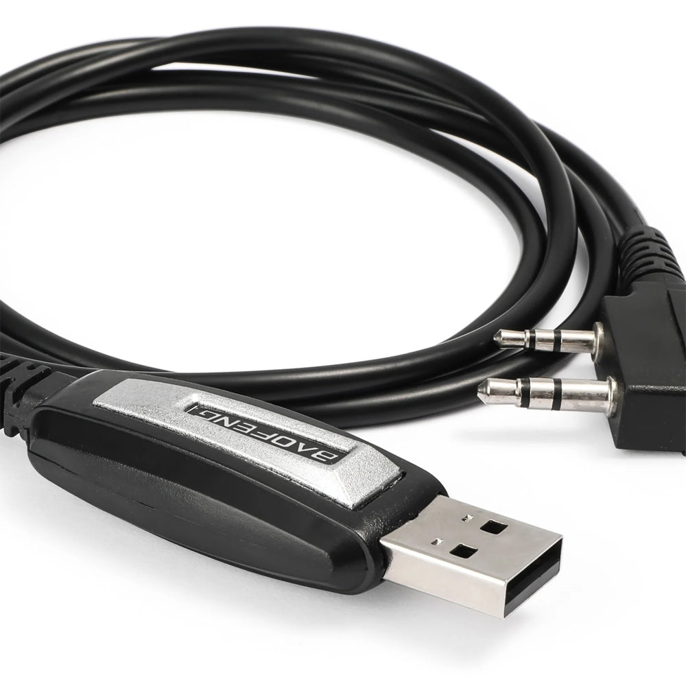 Baofeng Programming Cable USB to Twin AUX Jack for Walkie-Talkie UV-5R, UV-5RA, UV-5R Plus, BF-888S, UV-5R EX, UV-5RX3, Radioddity GA-2S, GA-5S with Program Software CD - Windows 10, 7, XP, Vista Supported