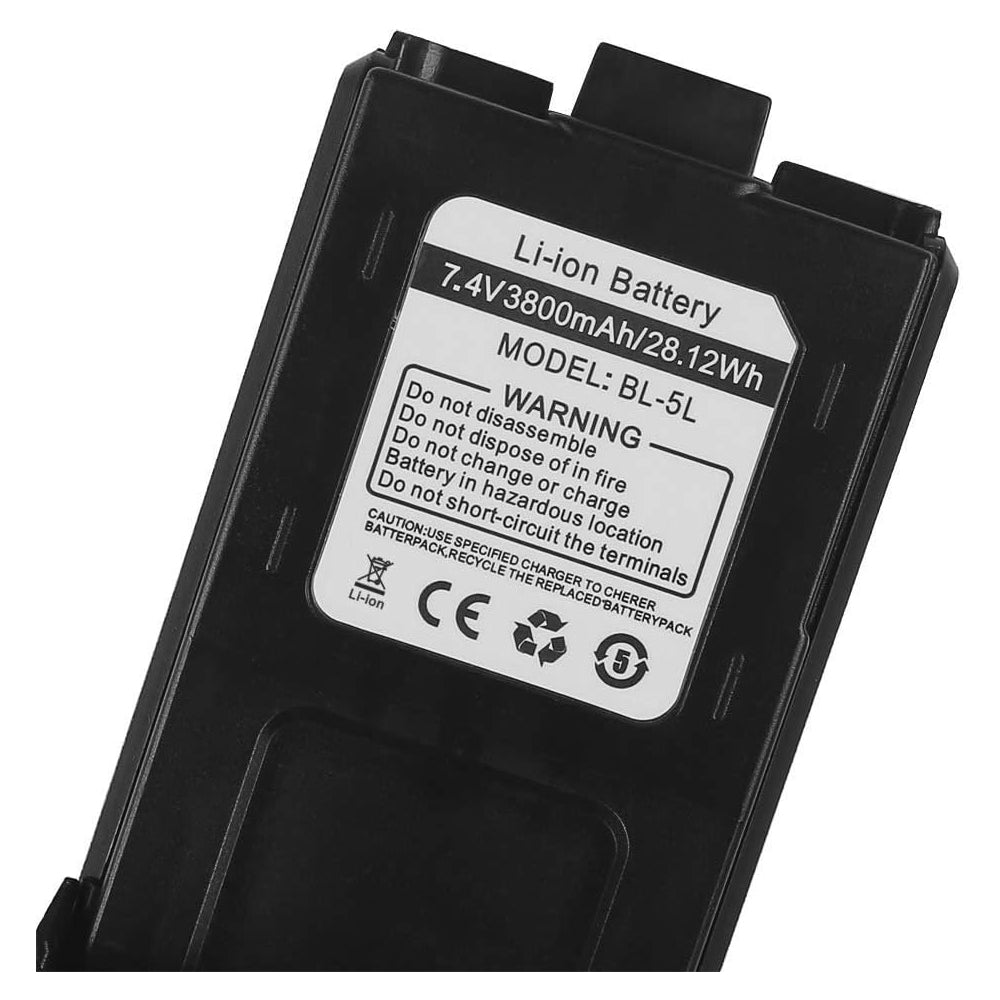 BaoFeng UV-5R Li-Ion 3800mAh Rechareagable Battery 7.4V for UV-5R, UV-5RHP, UV-5RA, UV-5RE, UV-E5,BF-F8+, BF-F8HP, Cignus UV-85, UV-85HP Walkie-Talkie Two-Way Radio