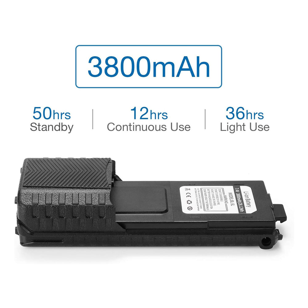BaoFeng UV-5R Li-Ion 3800mAh Rechareagable Battery 7.4V for UV-5R, UV-5RHP, UV-5RA, UV-5RE, UV-E5,BF-F8+, BF-F8HP, Cignus UV-85, UV-85HP Walkie-Talkie Two-Way Radio