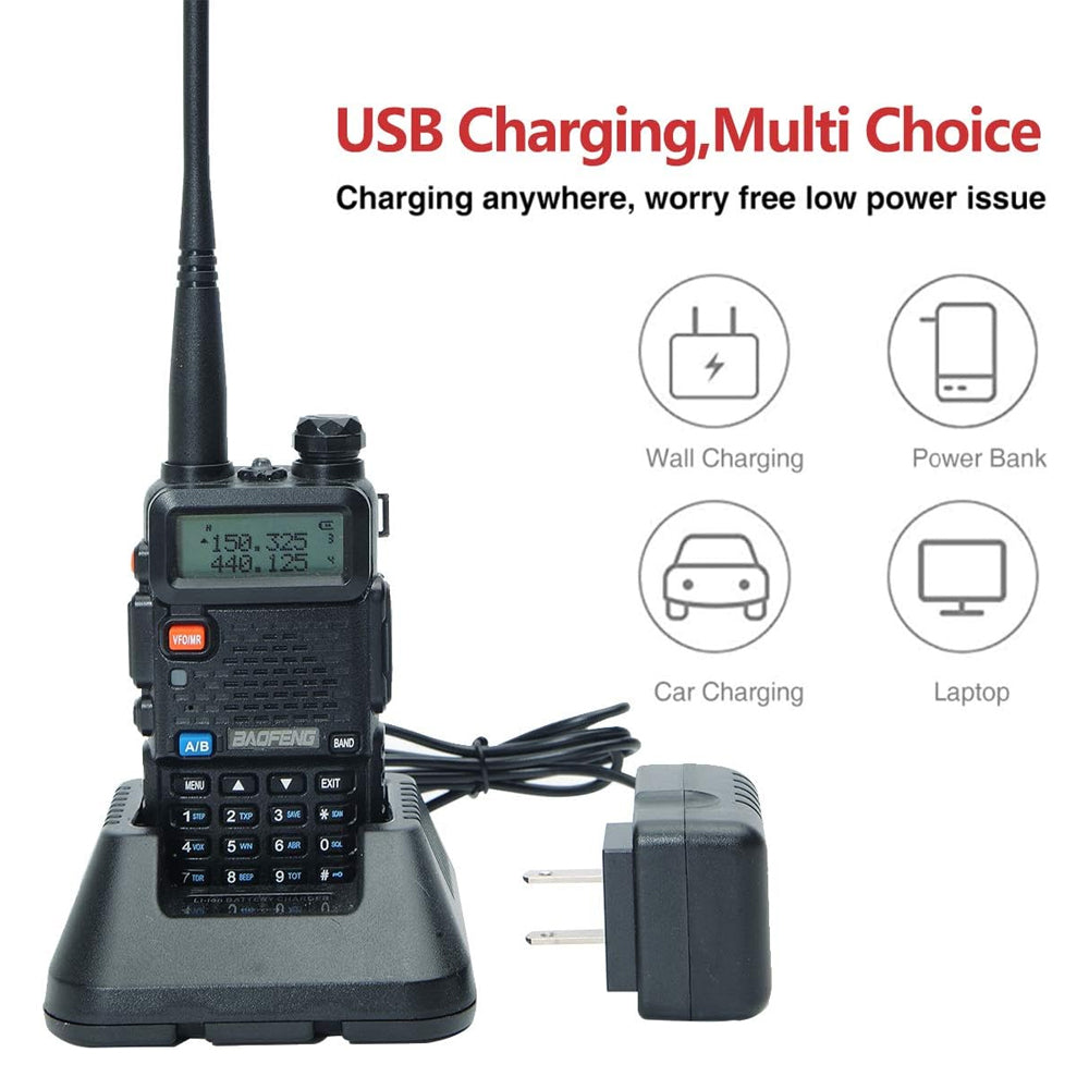 BaoFeng Radio Lithium Battery Charger for Walkie-Talkie UV5R, UV5RA, UV5RB, UV5RC, UV5RD, UV5RE, UV5R+Plus, UV5RA +Plus, RD-5R with DC8V Output Voltage and 400mAh Output Current