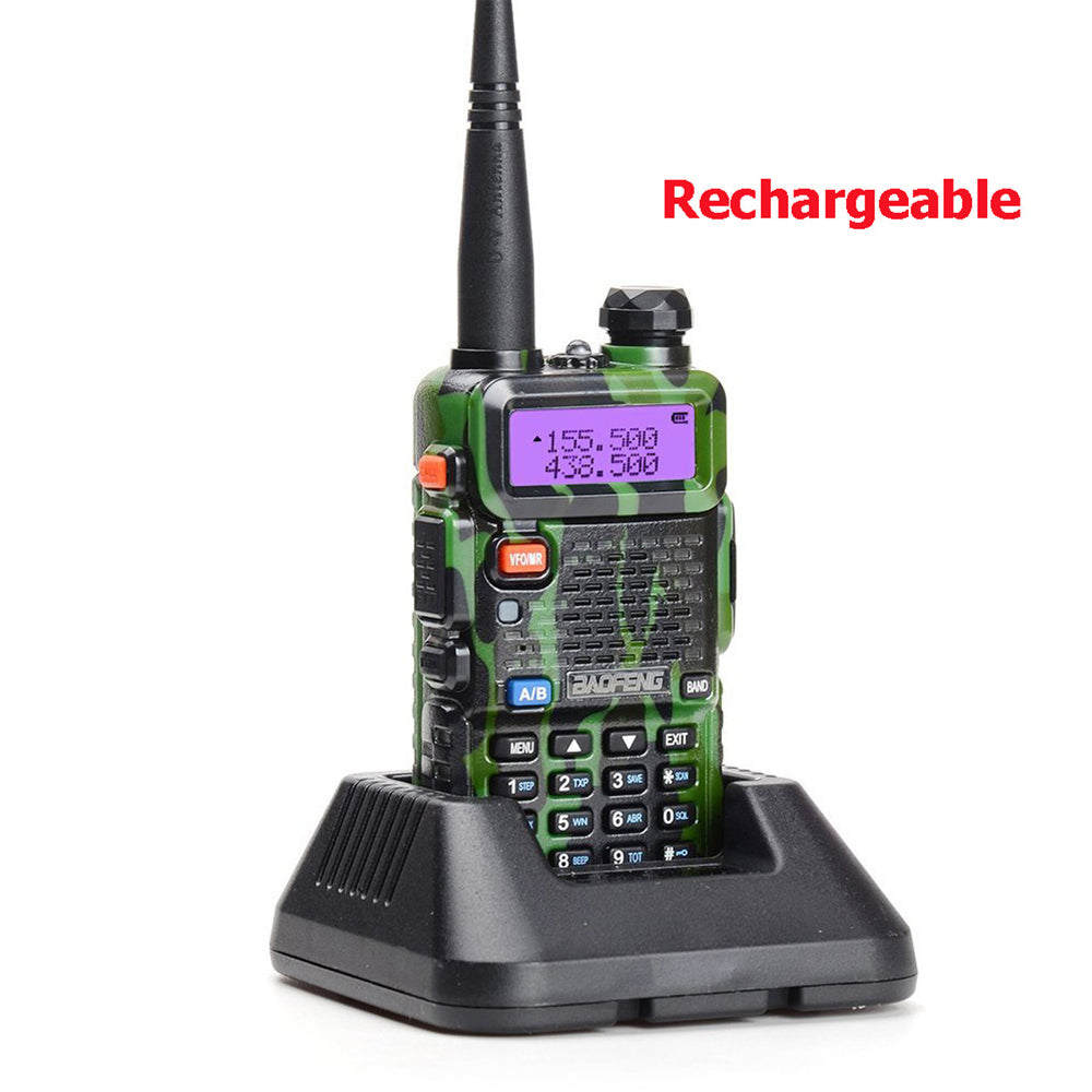 BaoFeng UV-5R (Single) Walkie-Talkie Dual-Band VHF/UHF Transceiver 5W PC Programmable Two-Way Radio with 128 Store Channels, 136-174/400-520MHz Frequency Range, 5km Max. Talking Range, Clear Voice Output (Green)