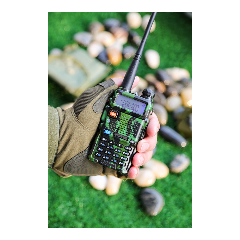 BaoFeng UV-5R (Set of 5/6/7/8/9/10 Walkie-Talkie Dual-Band VHF/UHF Transceiver 5W PC Programmable Two-Way Radio with 128 Store Channels, 136-174/400-520MHz Frequency Range, 5km Max. Talking Range, Clear Voice Output (Green)