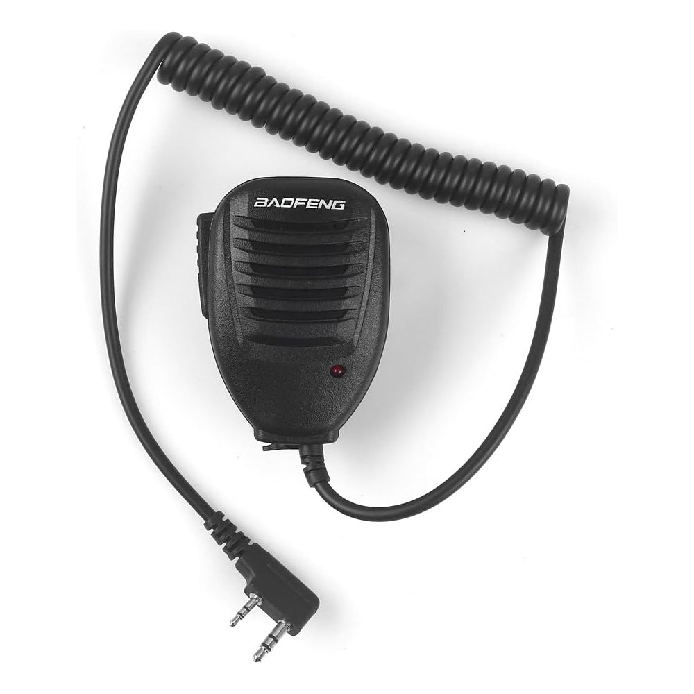BaoFeng 2 Pin Walkie-Talkie Push-To-Talk Speaker Microphone for UV-5R, UV-5RA, UV-5RB, UV-5RC, UV-5RD, UV-5RE, UV-5REPLUS, UV-3R+, Kenwood Radio with Belt Clip Design