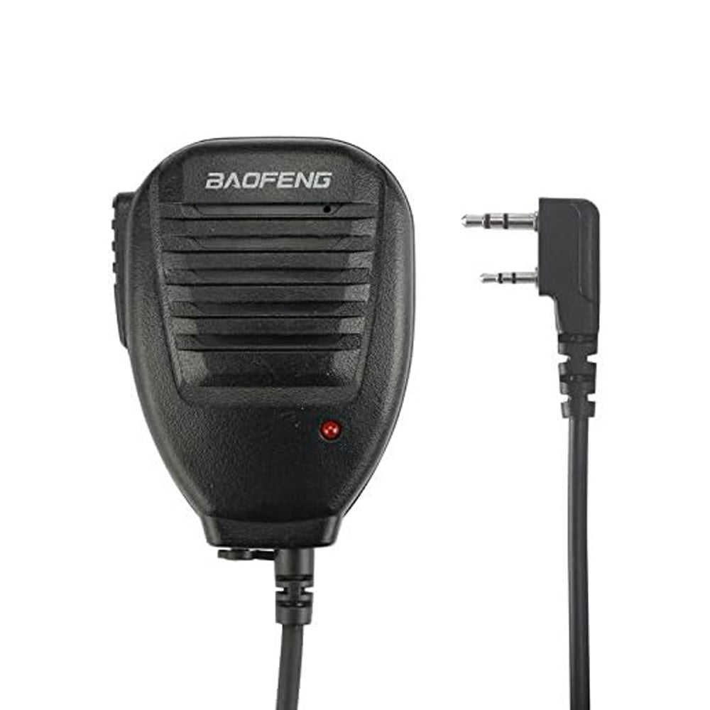 BaoFeng 2 Pin Walkie-Talkie Push-To-Talk Speaker Microphone for UV-5R, UV-5RA, UV-5RB, UV-5RC, UV-5RD, UV-5RE, UV-5REPLUS, UV-3R+, Kenwood Radio with Belt Clip Design